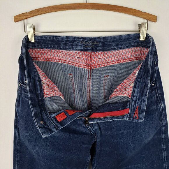 Robert Graham Slim Jim Jeans Stud Contrast Stitch Dark Wash Denim Size 34 x 33 - Picture 8 of 12